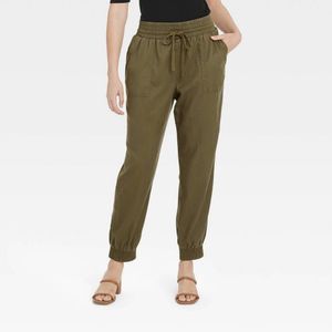 Women's S High Rise Woven Ankle Jogger Pants A New Day